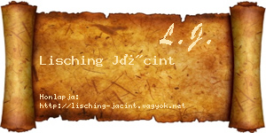 Lisching Jácint névjegykártya